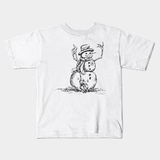 Fancy Snowman Kids T-Shirt